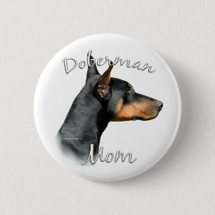 Black Doberman Mamma - Button Knapp