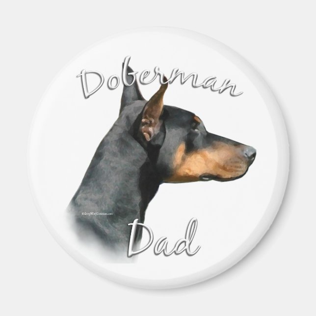 Black Doberman Pappa - Magnet (Framsidan)