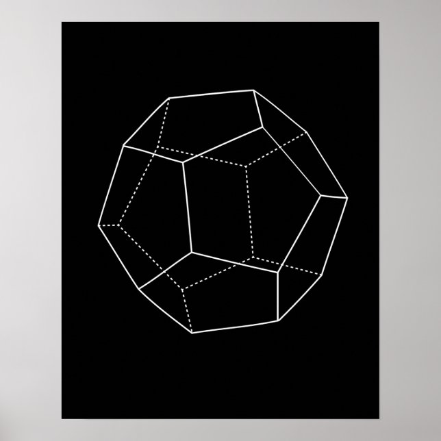 Black Dodecahedron Poster (Framsidan)