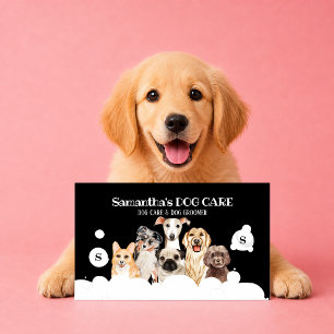 Black Dog Spa Salon Sittande Bad Groomer Visitkort