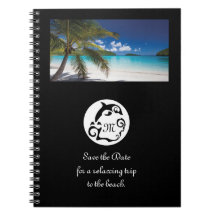 Black Dolphin Silhouette Monogram Photo