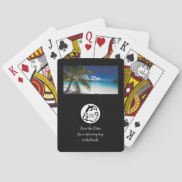 Black Dolphin Silhouette Monogram Photo Casinokort