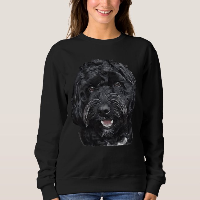 Black Doodle Cockapoo Hund T Shirt (Framsida)
