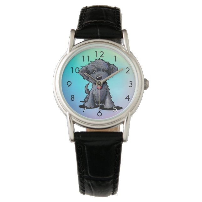 Black DOODLE Puppy Watch Armbandsur (Framsida)