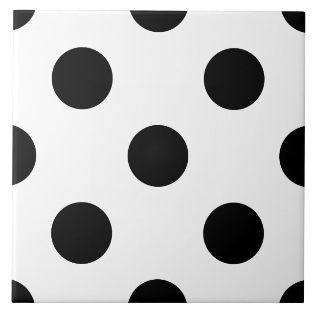 BLACK DOS! (en polkpunktsdesign) ~ Kakelplatta (Framsidan)