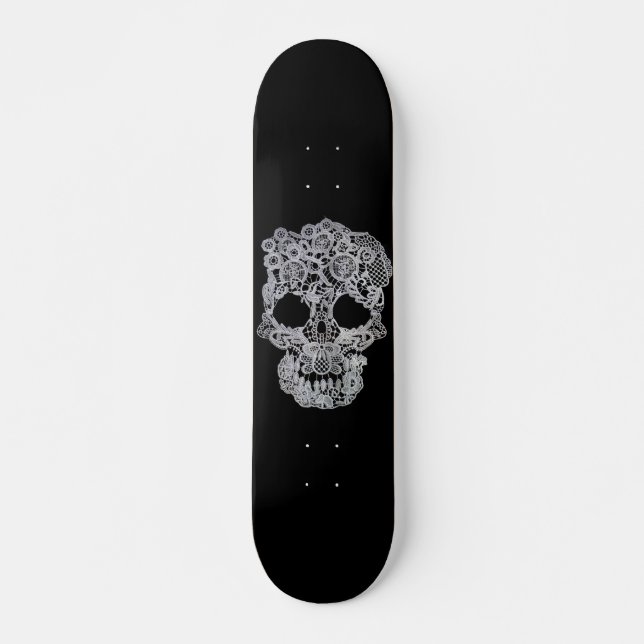 Black döskalle skateboard (Framsida)