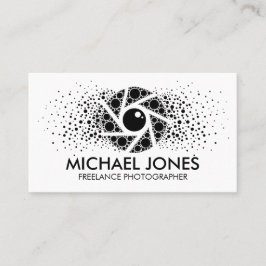 Black Dot Art Splatter Camera Shutter Visitkort