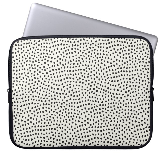 Black Dot Mönster Laptop Fodral (Framsidan)