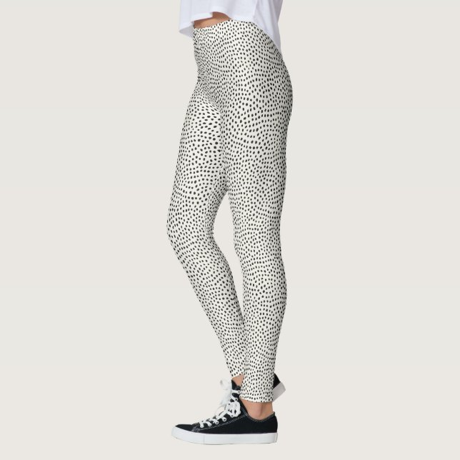 Black Dot Mönster Leggings (Vänster)