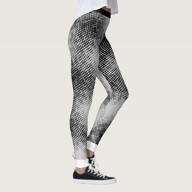 BLACK Dot Mönster på (Färg i bakgrunden) Leggings (Höger)