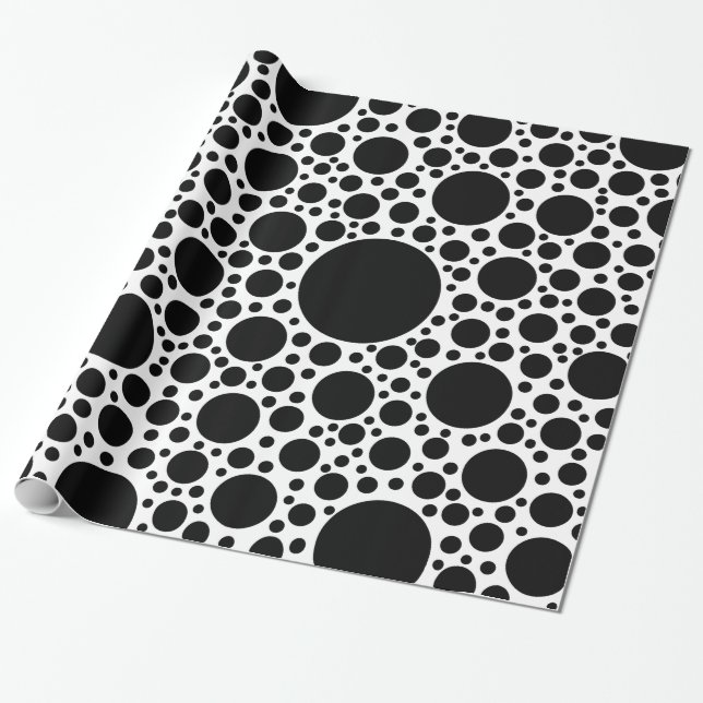 Black Dots Mönster + din backgr. & idéer Presentpapper (Utrullad)