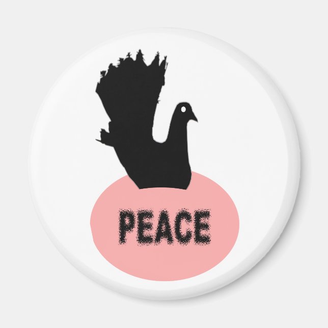Black Dove Peace Magnet (Framsidan)