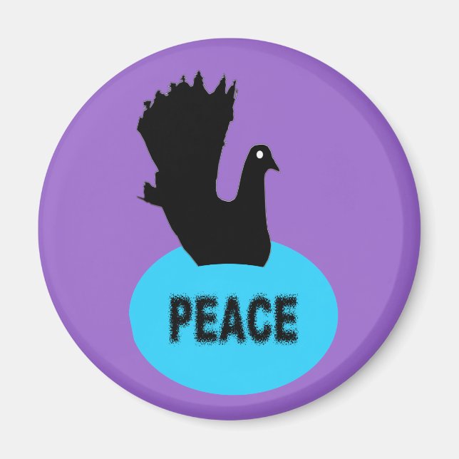 Black Dove Peace Magnet (Framsidan)