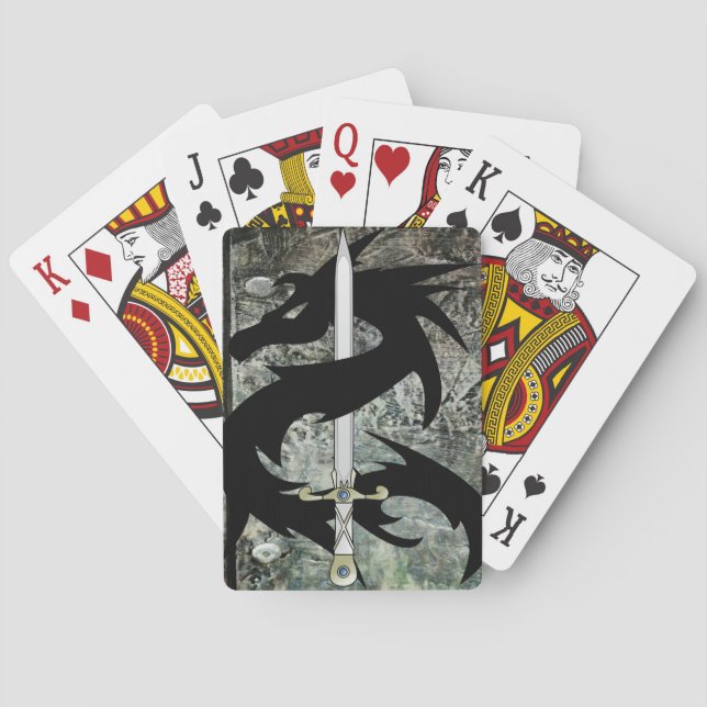 Black Dragon and Sword Spel Kort (Baksidan)