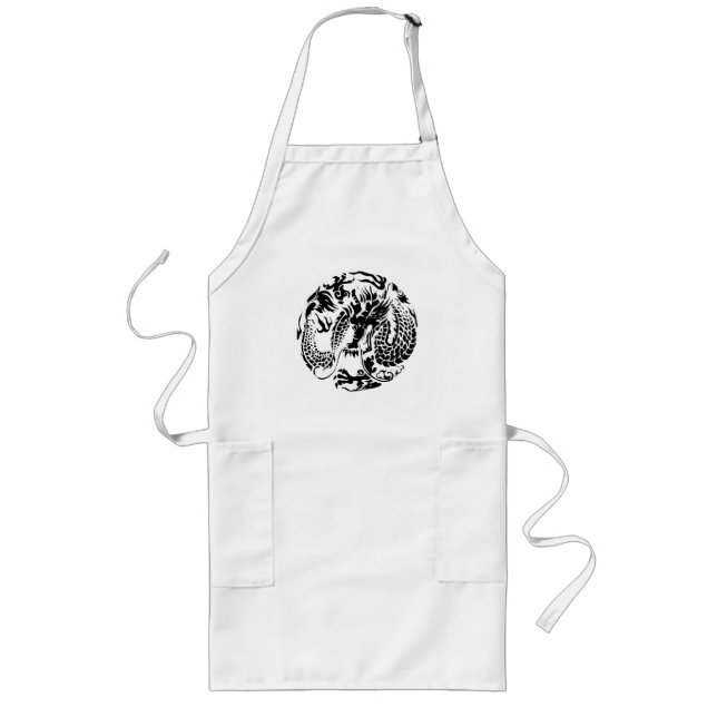 Black Dragon Apron Långt Förkläde (Framsidan)
