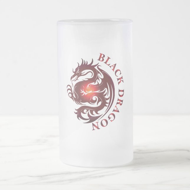 Black Dragon Beer Glass Frostat Ölglas (Center)