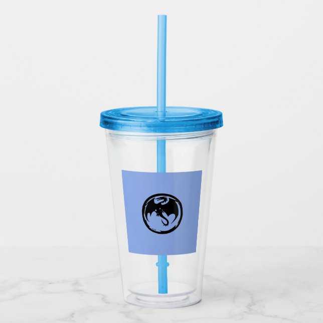 Black Dragon Blue Akrlic tumbler Take Away Mugg (Framsida)