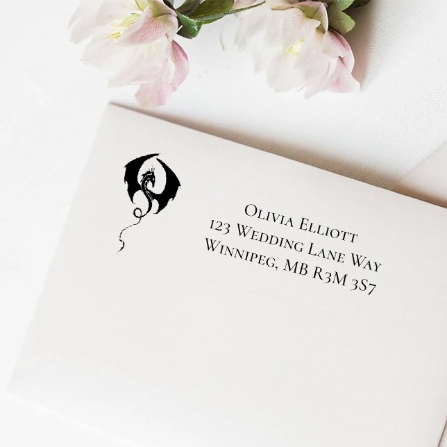 Black Dragon Bröllop Adress Stämpel (Skapare uppladdad)