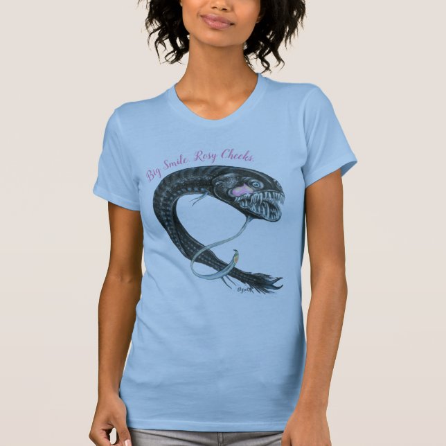 Black Dragon Fish T-shirt. T-Shirt (Framsida)