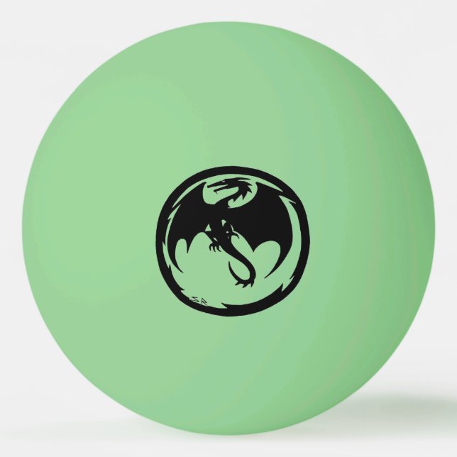 Black Dragon grönt glöd 1 stjärna ping pong boll (Framsidan)
