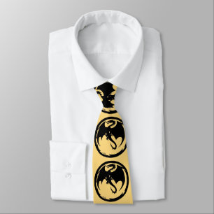 Black Dragon Guld necktie Slips