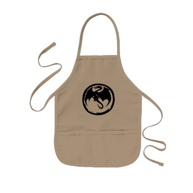 Black Dragon killingar Khaki-kokocken apron Barnförkläde (Framsidan)