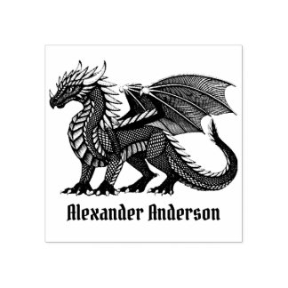 Black Dragon Namn Plate Personalize Rubber Frimärk Stämpel