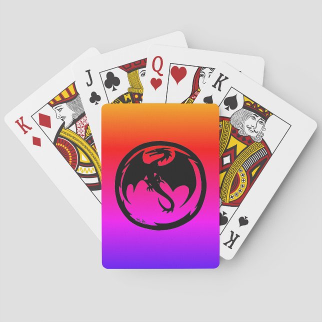Black Dragon neon Poker-kort Casinokort (Baksidan)