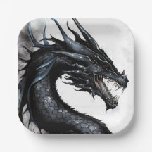 Black Dragon Nidhogg Watercolor Design