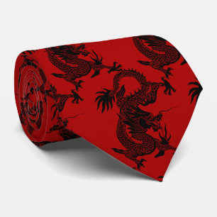Black Dragon Papercut Chinese New Year Zodiac Red Slips