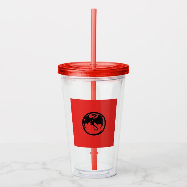 Black Dragon Red Akrlic tumbler Take Away Mugg (Framsida)