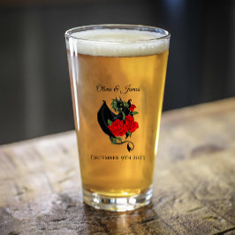 Black Dragon Röd ros Fantasy Glaskopp