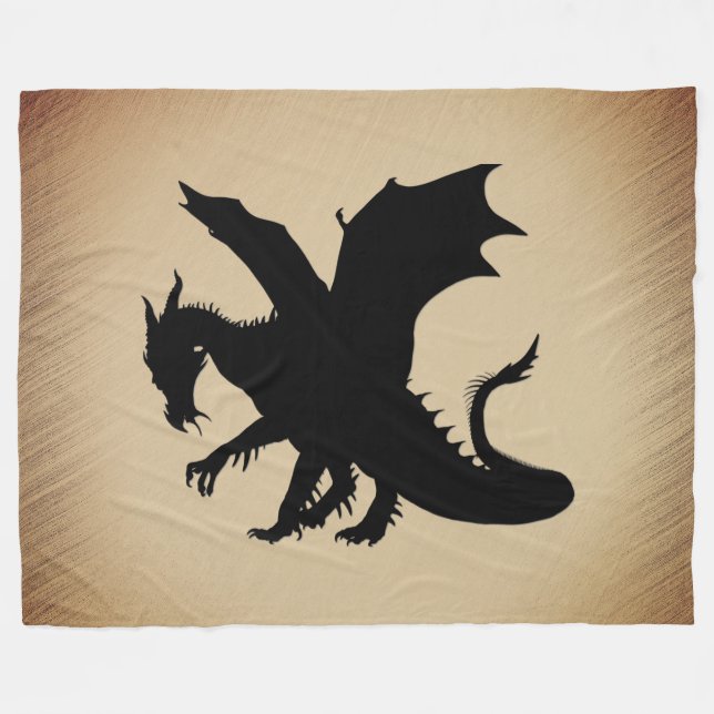 Black Dragon Rustic Background Fleecefilt (Framsidan (Horisontell))
