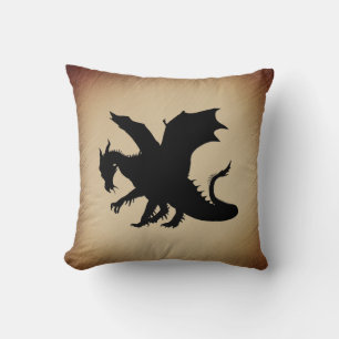 Black Dragon Rustic Background Kudde
