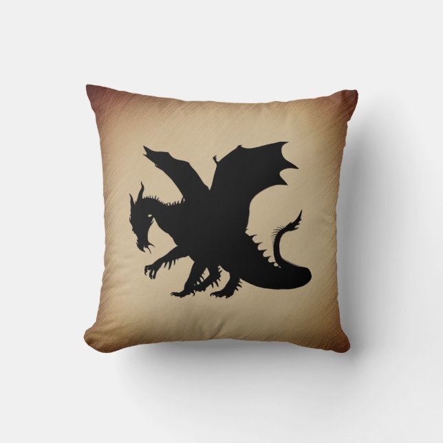 Black Dragon Rustic Background Kudde (Framsida)