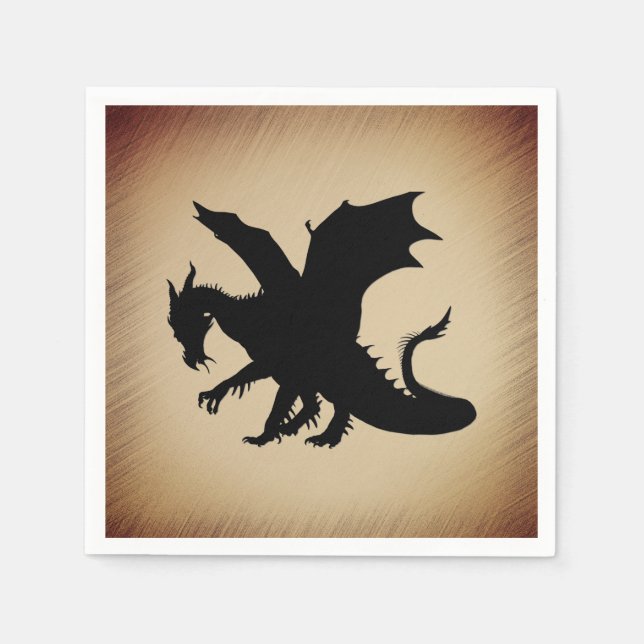 Black Dragon Rustic Background Pappersservett (Framsidan)