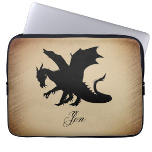 Black Dragon Rustic Background Personal Laptop Fodral