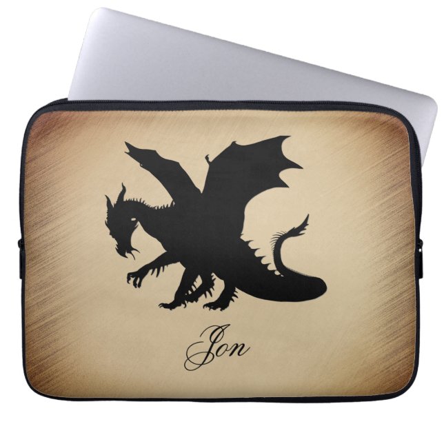 Black Dragon Rustic Background Personal Laptop Fodral (Framsidan)