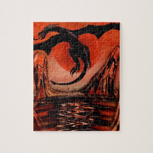 Black Dragon-tagningsflygning Pussel (Vertikal)