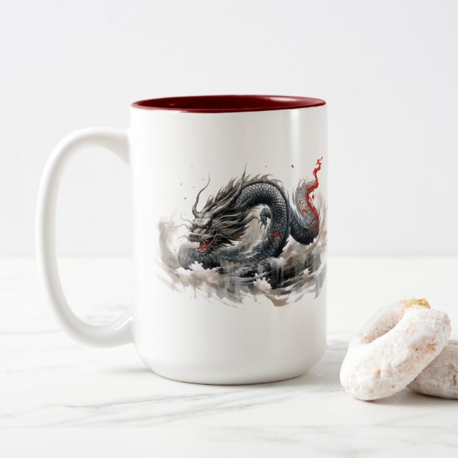 Black Dragon Två-Tonad Mugg (Med munk)