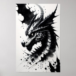 Bläck drakhuvud poster