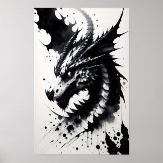 Bläck drakhuvud poster