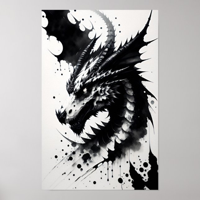 Bläck drakhuvud poster (Framsidan)