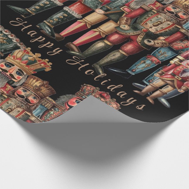 Black Dreamy Nutcracker Kung Wrapping Papper Presentpapper (Hörn)