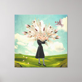 Black Dress Dried Flower Bouquet & Himlar Collage Canvastryck
