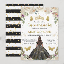 Black Dress Mörk Skin Princess Quinceanera