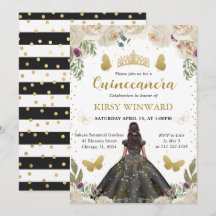 Black Dress Mörk Skin Princess Quinceanera