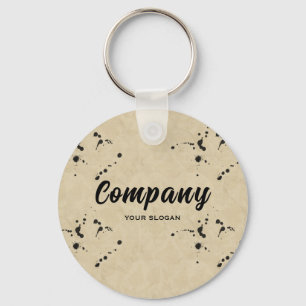 Bläck Drop Effect Company Namn Nyckelring