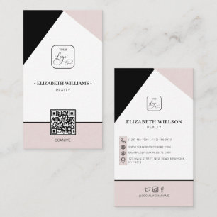 Black Dusty Rosa Anpassningsbar Business Logotyp & Visitkort