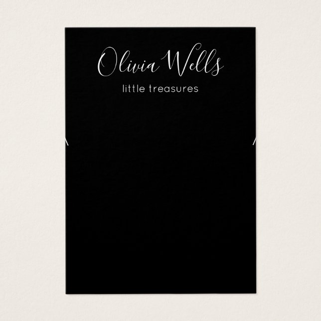 Black Earring Jewelry Visning Card Visitkort (Framsidan)